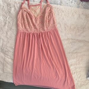 Kindred Bravely Bamboo Cotton Pink Lace Maternity Nightgown